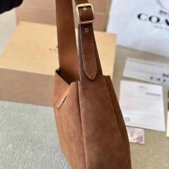 Coach Tan Suede Shoulder Bag - Picture 4 of 4